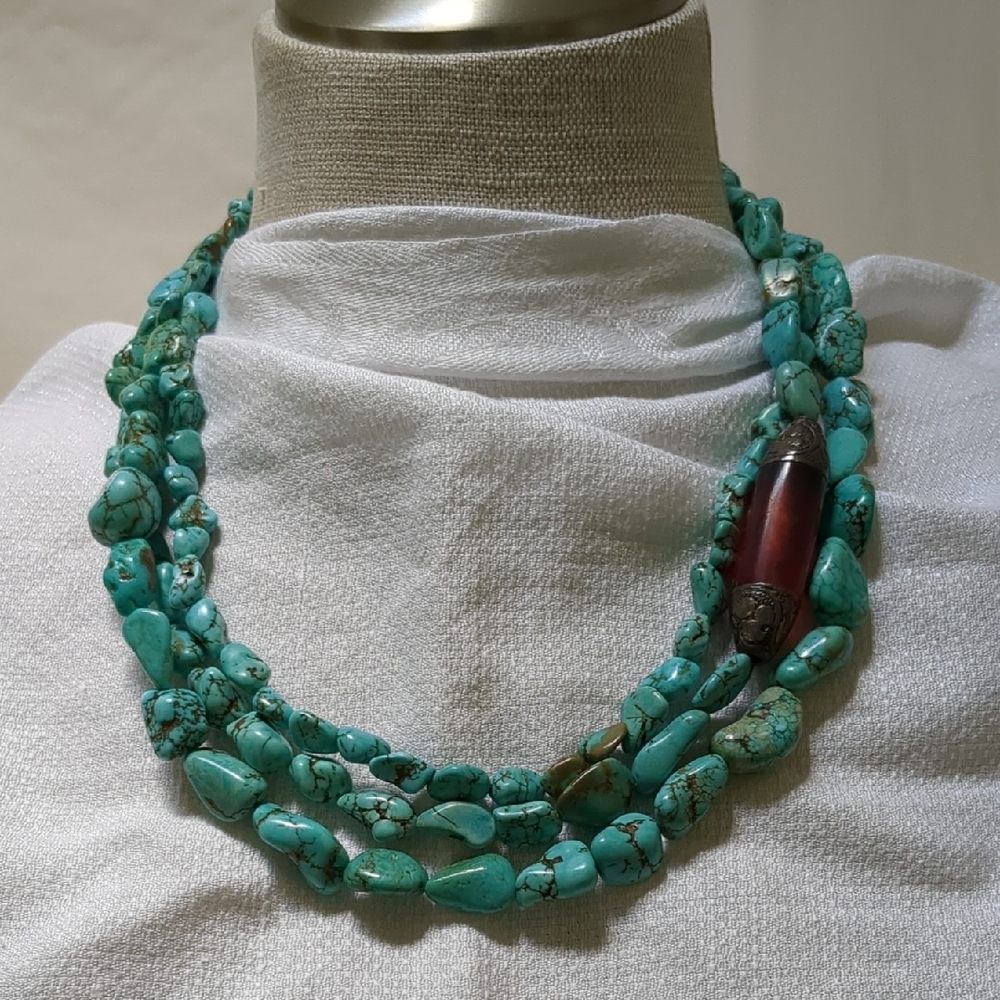 Peyote Bird Torquoise Beaded Necklace